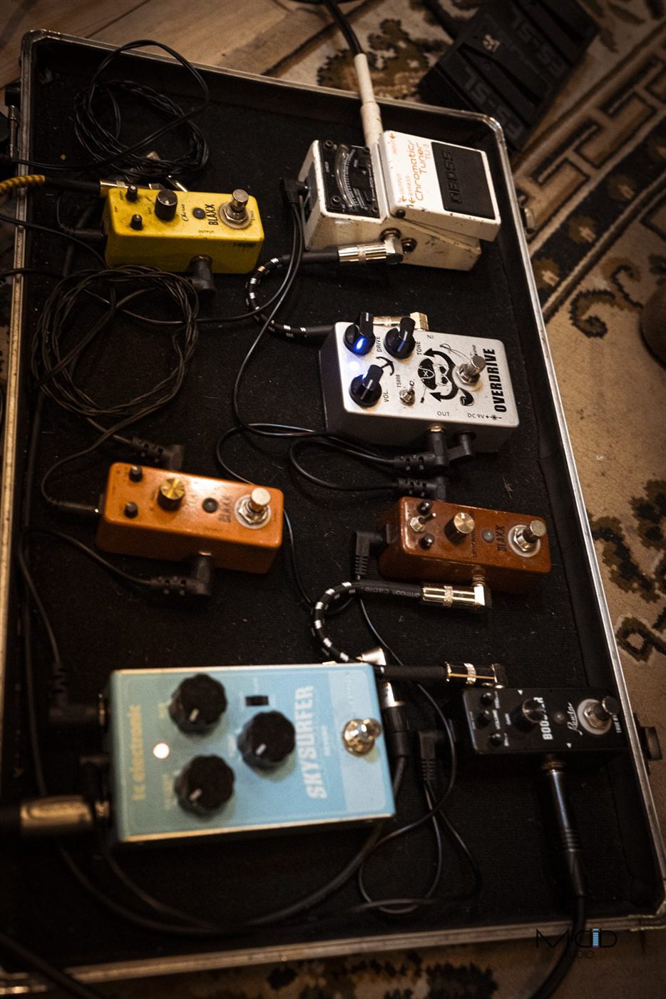 Pedalboard usado no ensaio