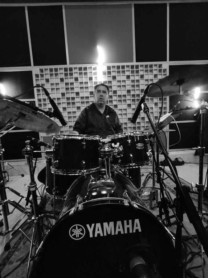 Bateria durante o ensaio de 15 de abril
